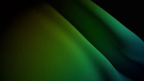Realistic 3D Animation of a Green Gradient Flag Under Spotlights Stock Footage 301064169