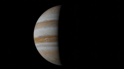 Realistic 3D Animation of Jupiter Rotating in Space Video stock 310036284