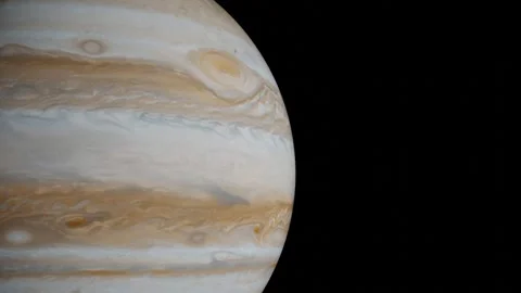 Realistic 3D Animation of Jupiter Rotating in Space Video stock 310036288