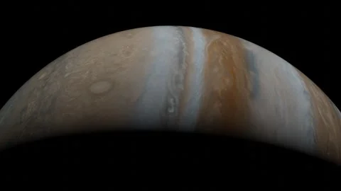 Realistic 3D Animation of Jupiter Rotating in Space Video stock 310036290