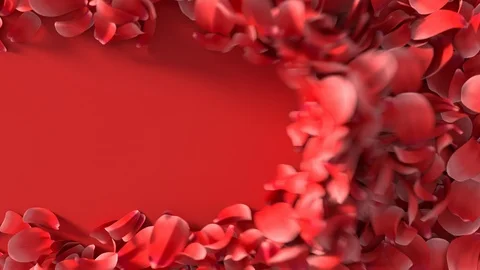 Realistic 3D animation of red petals with moving to create copy space background Stock-Footage 122689926