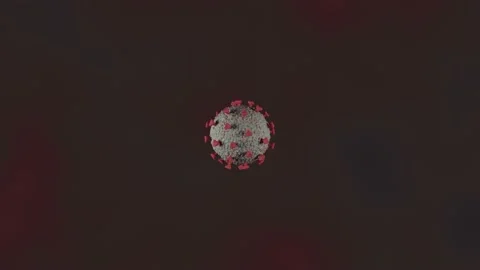 Realistic 3D animation of the single particle of Coronavirus. Stock Footage 153481126