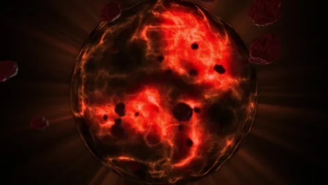 Realistic 3D animation of a slowly rotating red planet. Vídeo Stock 252404691