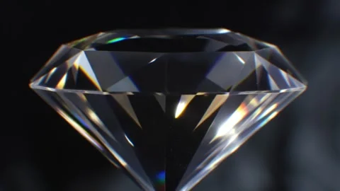Realistic 3D animation of the spinning shining precious diamond crystal Full HD Stock Footage 313155448