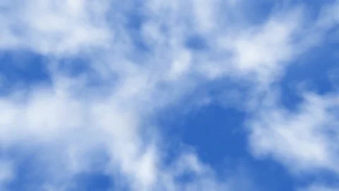 Realistic 3D animation of the white clouds moving against the blue sky Stock Footage 142999569