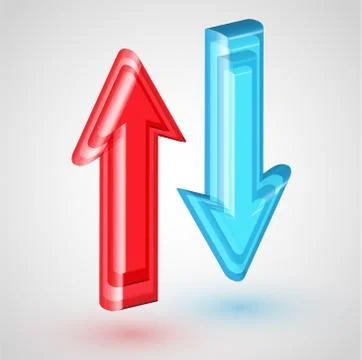 Realistic 3D arrows, vector illustration Illustrazione stock