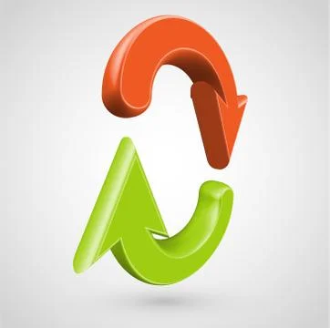 Realistic 3D arrows, vector illustration Stock Illustration