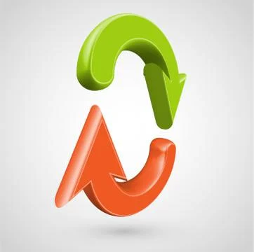 Realistic 3D arrows, vector illustration Stock Illustration