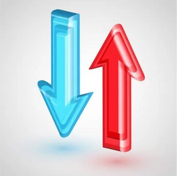 Realistic 3D arrows, vector illustration Stock Illustration