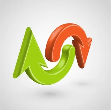 Realistic 3D arrows, vector illustration Stock Illustration