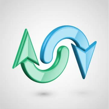 Realistic 3D arrows, vector illustration Stock Illustration