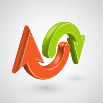 Realistic 3D arrows, vector illustration Stock Illustration