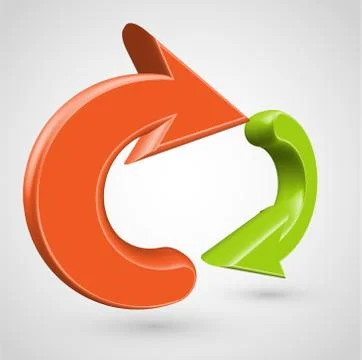 Realistic 3D arrows, vector illustration Illustrazione stock