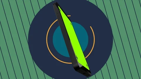 Realistic 3D black phone animation. Mockup. Chroma screen with track marks. Stock Footage 121681886