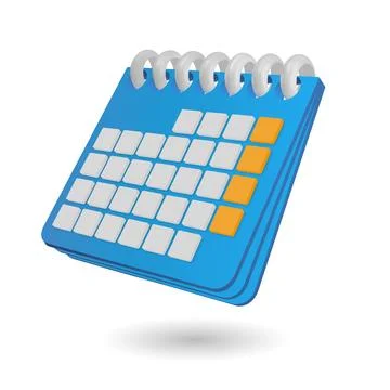 Realistic 3d calendar with sample design. Vector Illustration. 3d calendar icon Stock Illustration