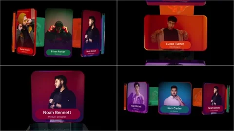 Realistic 3D Card Carousel Pack | Premium Showcase Collection After Effects stock