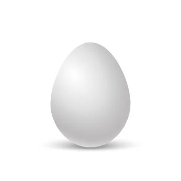 Realistic 3D Chicken Egg Isolated on White Background, Perfect for Easter Stock Illustration