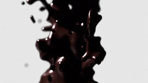 Realistic 3D Chocolate Liquid Splash Burst 4K Loop Overlay Stock-Footage 342367699