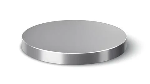 Realistic 3D circular silver metal podium Stock Illustration