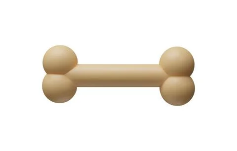 Realistic 3d clay bone Stock Illustration