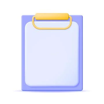 Realistic 3d Clipboard with Empty Paper Sheet イラスト素材