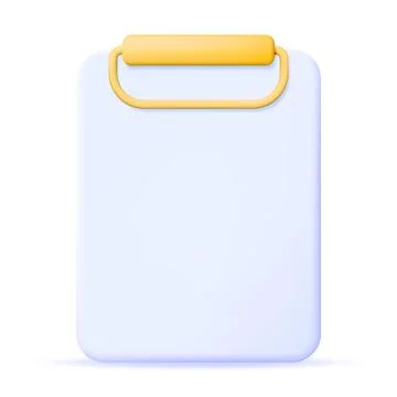 Realistic 3D Clipboard with Empty Paper Sheet Stock Illustration