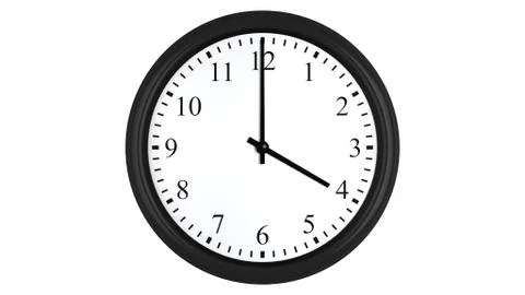 Realistic 3D clock set at 4 o&amp;#39;clock Stock Illustration