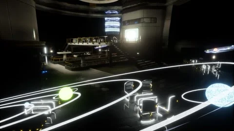 Realistic 3D computer animation of the interior of a spaceship Stock Footage 274575094