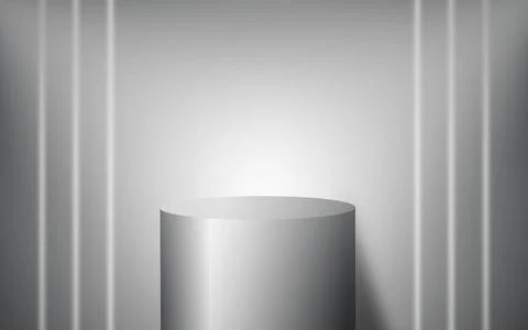 Realistic 3D cylindrical podium with background. Vector abstract studio spa.. Stock Illustration