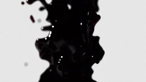 Realistic 3D Dark Coffee Liquid Splash Burst 4K Loop Overlay Video stock 342367711