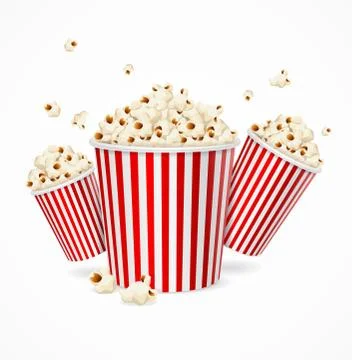 Realistic 3d Detailed Corn Buckets Set. Vector Stock Illustration