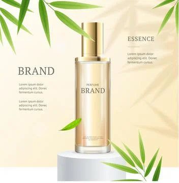 Realistic 3d Detailed Essence Ads Concept Banner Card Background. Vector Stock Illustration