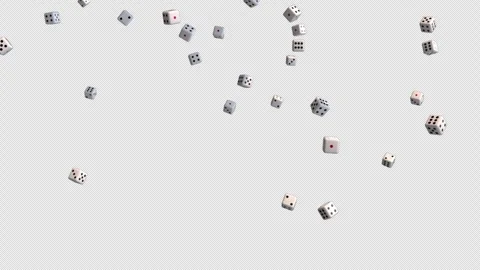 Realistic 3D Dice Falling Casino Gamble 4K Loop Alpha Video stock 342579899