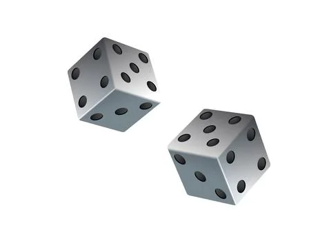 Realistic 3D dice isolated on white background Stock Illustration