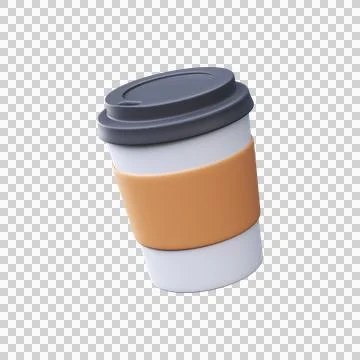 Realistic 3D Disposable Drink Cup with Holder Stock Illustration