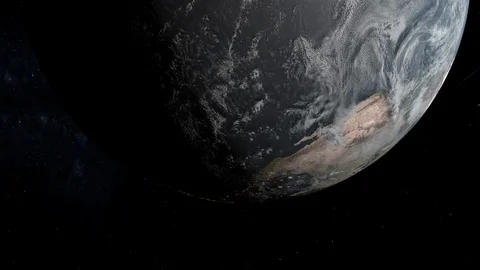 Realistic 3D Earth Space Move Stock Footage 127357887