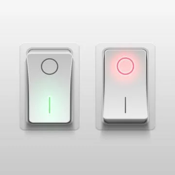 Realistic 3d electric toggle switches vector illustration 스톡 일러스트