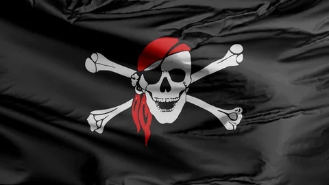 Realistic 3D Flag of Pirates Stock Footage 114600196