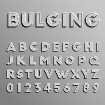 Realistic 3D font, vector. Illustrazione stock