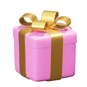 Realistic 3D Gift Box on white background Stock Illustration