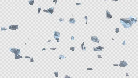 Realistic 3D Ice Chunks Falling Shatter 4K Loop Overlay Stock-Footage 342022712