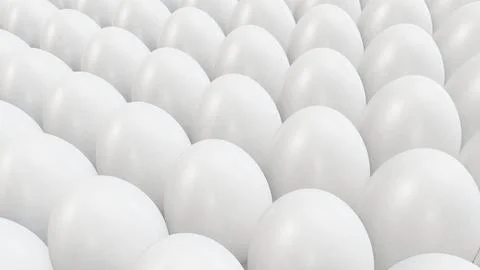 Realistic 3D illustration of the white Easter chicken eggs Illustrazione stock