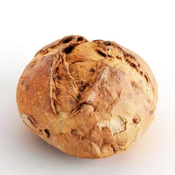 Realistic 3d loaf of bread isolated on a vertical white background. Stock Illustration