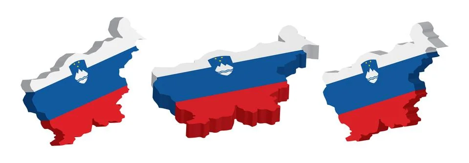 Realistic 3D Map of Slovenia Vector Design Template Illustrazione stock