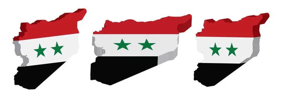 Realistic 3D Map of Syria Vector Design Template Illustrazione stock