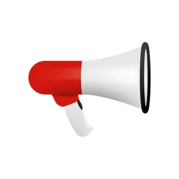 Realistic 3d Megaphone isolated on white background. Vector illustration. Stock Illustration