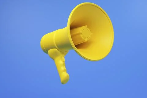 Realistic 3d megaphone, loudspeaker with lightning. 3d render Stock Illustration