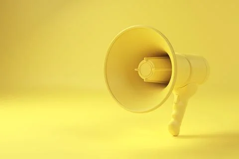 Realistic 3d megaphone, loudspeaker with lightning. 3d render Stock Illustration