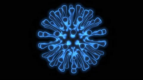 Realistic 3d microscope coronavirus blue model view, dangerous virus pandemic Video stock 220086281