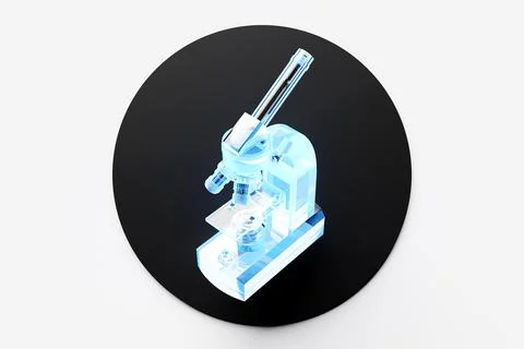 Realistic 3d microscope, laboratory equipment. Microscope for laboratory rese Stock Illustration